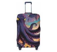 Zelinge Cartoon Travel Luggage Cover Travel Suitcase Protector Scratch-Resistant Covers, Dark Purple Animal, for 22-24 Inch Luggages M