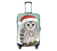 Zelinge Colorful Elastic Luggage Cover Travel Suitcase Cover Protector Scratch-Resistant Covers, Cartoon Christmas Owl On Snowy, for 18-21 Inch Luggages S