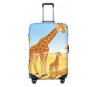Zelinge Colorful Elastic Travel Suitcase Cover Soft Luggage Cover, Fall Giraffes Lake, for 22-24 Inch Luggages M