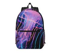 Zelinge Colorful Notebook Backpack Casual Daypack For 13-Inch Laptop Hiking Backpacks, Neon Jellyfish Portrait, One Size