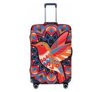 Zelinge Colorful Travel Luggage Cover Elastic Suitcase Cover Protector Anti Scratch Covers, Ethnic Hummingbird Black, for 25-28 Inch Luggages L