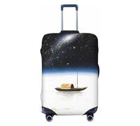 Zelinge Cute Elastic Luggage Cover Travel Suitcase Cover Protector Scratch-Resistant Covers, Boat And Galaxy, for 22-24 Inch Luggages M