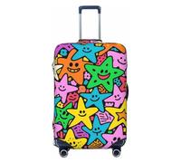Zelinge Cute Luggage Covers For Suitcase Elastic Suitcase Cover Protector Scratch-Resistant Covers, Cute Colorful Stars, for 22-24 Inch Luggages M