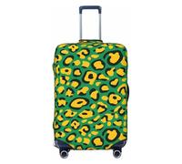 Zelinge Cute Luggage Covers For Suitcase Elastic Suitcase Cover Protector Scratch-Resistant Covers, Green Yellow Black Leopard, for 25-28 Inch Luggages L