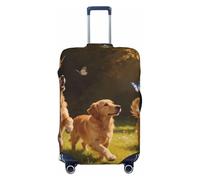 Zelinge Cute Washable Luggage Cover Elastic Suitcase Cover Protector Scratch-Resistant Covers, Puppy And Butterfly, for 22-24 Inch Luggages M