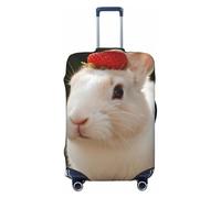 Zelinge Cute Washable Luggage Cover Travel Suitcase Cover Scratch-Resistant Covers, Bunny And Strawberry, for 25-28 Inch Luggages L