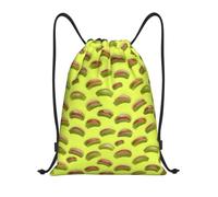 Zelinge Drawstring Backpack Sackpack Gym Sack, Plants Neon Green, S (14 x | Drawstring Bag For Sport Camp Travel Dance