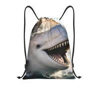 Zelinge Drawstring Backpack Sackpack Sport Gym Sackpack, Whale, S (14 x | Dance Yoga Bag