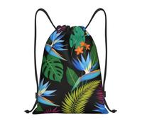 Zelinge Drawstring Bag Gym Sack, Colorful Plants, S (14 x 16.9 inch), Sport | Dance Yoga Bag