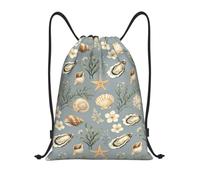 Zelinge Drawstring Bag Sport Gym Sackpack, Sea Plants, M (16.5 x 19.6 inch) | Dance Yoga Bag