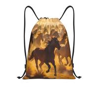 Zelinge Drawstring Bags Gym Sackpack String Bag For Sport Swim Yoga, Wild Horse Herd, 16.5 x 19.6 inch, Daypack Backpacks