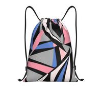Zelinge Drawstring Bags Gym Sackpack Swim Bag For Beach, Geometric Abstract Pattern Multicolor, 16.5 x 19.6 inch, Daypack Backpacks