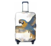 Zelinge Elastic Luggage Cover, Blue And Glod Parrot, for 18-21" Suitcase S