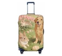 Zelinge Elastic Luggage Cover Elastic Suitcase Cover Protector Anti Scratch Covers, Charming Easter Dog Bunny, for 25-28 Inch Luggages L