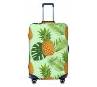 Zelinge Elastic Luggage Cover Elastic Suitcase Cover Protector Scratch-Resistant Covers, Pineapple Green Leaf, for 22-24 Inch Luggages M