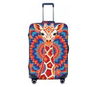 Zelinge Elastic Luggage Cover Travel Suitcase Cover Anti Scratch Covers, Ethnic Giraffe Blue, for 25-28 Inch Luggages L