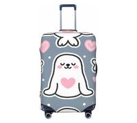 Zelinge Elastic Luggage Cover Travel Suitcase Cover Protector Anti Scratch Covers, Cartoon Seal Heart Grey, for 22-24 Inch Luggages M