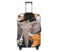 Zelinge Elastic Luggage Cover Travel Suitcase Cover Scratch-Resistant Covers, Animals With Butterfly, for 22-24 Inch Luggages M