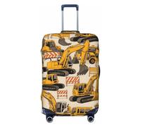 Zelinge Elastic Luggage Cover Travel Suitcase Cover Scratch-Resistant Covers, Construction Vehicles, for 22-24 Inch Luggages M