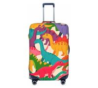 Zelinge Elastic Luggage Cover Travel Suitcase Cover Scratch-Resistant Covers, Dinosaur Colorful Cartoon, for 22-24 Inch Luggages M