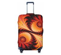 Zelinge Elastic Luggage Cover Travel Suitcase Protector Scratch-Resistant Covers, Cosmic Galaxy Floral Art Red, for 18-21 Inch Luggages S