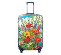 Zelinge Funny Travel Luggage Cover Travel Suitcase Cover Anti Scratch Covers, Colorful Floral Fish Butterfly, for 22-24 Inch Luggages M