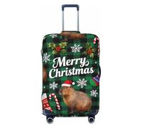 Zelinge Funny Travel Luggage Cover Travel Suitcase Cover Anti Scratch Covers, Funny Christmas Capybara Green, for 25-28 Inch Luggages L