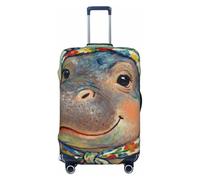 Zelinge Luggage Covers For Suitcase Elastic Suitcase Cover Protector Anti Scratch Covers, Artistic Hippo Blue, for 29-32 Inch Luggages XL