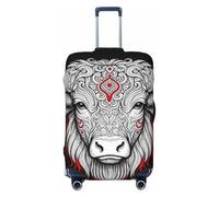 Zelinge Luggage Covers For Suitcase Elastic Suitcase Cover Protector Anti Scratch Covers, Bull Head On Black, for 22-24 Inch Luggages M
