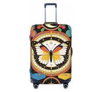 Zelinge Luggage Covers For Suitcase Elastic Suitcase Cover Protector Anti Scratch Covers, Colorful Butterfly Boho Ethnical, for 25-28 Inch Luggages L