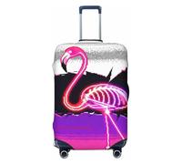 Zelinge Luggage Covers For Suitcase Elastic Suitcase Cover Protector Anti Scratch Covers, Flamingo Skeleton Art, for 22-24 Inch Luggages M