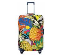 Zelinge Luggage Covers For Suitcase Elastic Suitcase Cover Protector Anti Scratch Covers, Pineapples Leaves Orange, for 25-28 Inch Luggages L