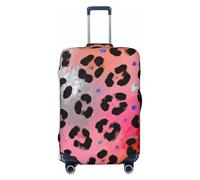 Zelinge Luggage Covers For Suitcase Elastic Suitcase Cover Protector Anti Scratch Covers, Silver Leopard Orange, for 25-28 Inch Luggages L