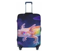 Zelinge Luggage Covers For Suitcase Elastic Suitcase Cover Protector Scratch-Resistant Covers, Rainbow Axolotl Pastel Sky, for 22-24 Inch Luggages M