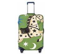 Zelinge Luggage Covers For Suitcase Travel Suitcase Cover Scratch-Resistant Covers, Stars Horse Green, for 22-24 Inch Luggages M