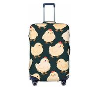 Zelinge Luggage Covers For Suitcase Travel Suitcase Protector Anti Scratch Covers, Cartoon Chickens Dark Green, for 22-24 Inch Luggages M