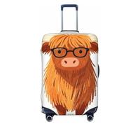 Zelinge Luggage Covers For Suitcase Travel Suitcase Protector Anti Scratch Covers, Cow With Glasses, for 22-24 Inch Luggages M