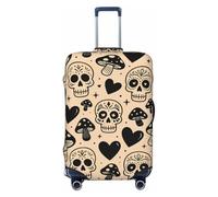 Zelinge Luggage Covers For Suitcase Travel Suitcase Protector Anti Scratch Covers, Sugar Skulls Mushroom Hearts, for 25-28 Inch Luggages L