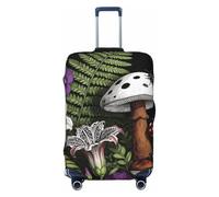 Zelinge Luggage Covers For Suitcase Travel Suitcase Protector Scratch-Resistant Covers, Botanical Mushroom Dark, for 18-21 Inch Luggages S