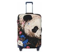 Zelinge Panda Floral Brown Elastic Luggage Cover Travel Suitcase Cover Protector Scratch-Resistant Covers For 25-28 Inch Luggages L