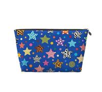Zelinge Small Makeup Bag For Purse Toiletry Bag Cosmetic Bags With Zipper, Star Pattern Bright Blue, One Size
