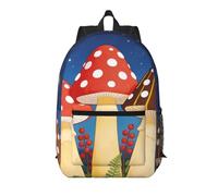 Zelinge Travel Laptop Backpack Computer Bag Rucksack Backpacks 17 Inches Tall, Mushroom Under Sky, One Size, Travel Backpacks