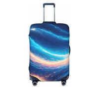 Zelinge Travel Luggage Cover Elastic Suitcase Cover Protector Scratch-Resistant Covers, Cosmic Blue Streams, for 18-21 Inch Luggages S