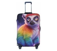 Zelinge Travel Luggage Cover Elastic Suitcase Cover Protector Scratch-Resistant Covers, Cute Lemur Pastel, for 22-24 Inch Luggages M