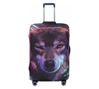 Zelinge Travel Luggage Cover Elastic Suitcase Cover Protector Scratch-Resistant Covers, Neon Dog With Fireworks Art, for 18-21 Inch Luggages S