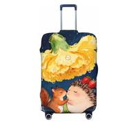 Zelinge Travel Luggage Cover Travel Suitcase Cover Anti Scratch Covers, Squirrel Yellow Flower, for 22-24 Inch Luggages M