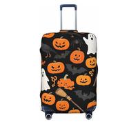 Zelinge Travel Luggage Cover Travel Suitcase Protector Anti Scratch Covers, Halloween Dark Bat Pumpkins, for 18-21 Inch Luggages S