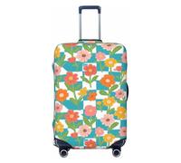 Zelinge Travel Luggage Cover Travel Suitcase Protector Scratch-Resistant Covers, Blue Plaid Floral, for 22-24 Inch Luggages M