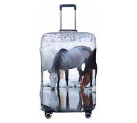 Zelinge Travel Luggage Cover Travel Suitcase Protector Scratch-Resistant Covers, Horses By The River, for 25-28 Inch Luggages L