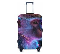 Zelinge Travel Luggage Cover Travel Suitcase Protector Scratch-Resistant Covers, Neon Style Monkey Portrait, for 25-28 Inch Luggages L
